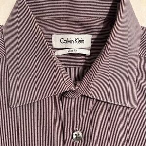 Calvin Klein’s Slim Fit Burgandy Shirt 16 32/33